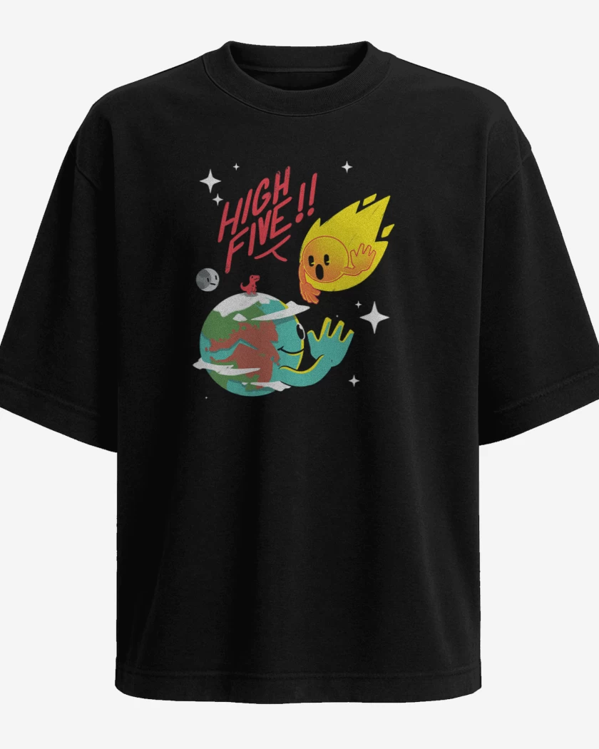 Polera Oversize Negro de High five