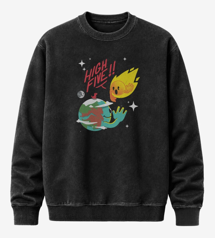 Poleron Polo Acid Wash Negro de High five
