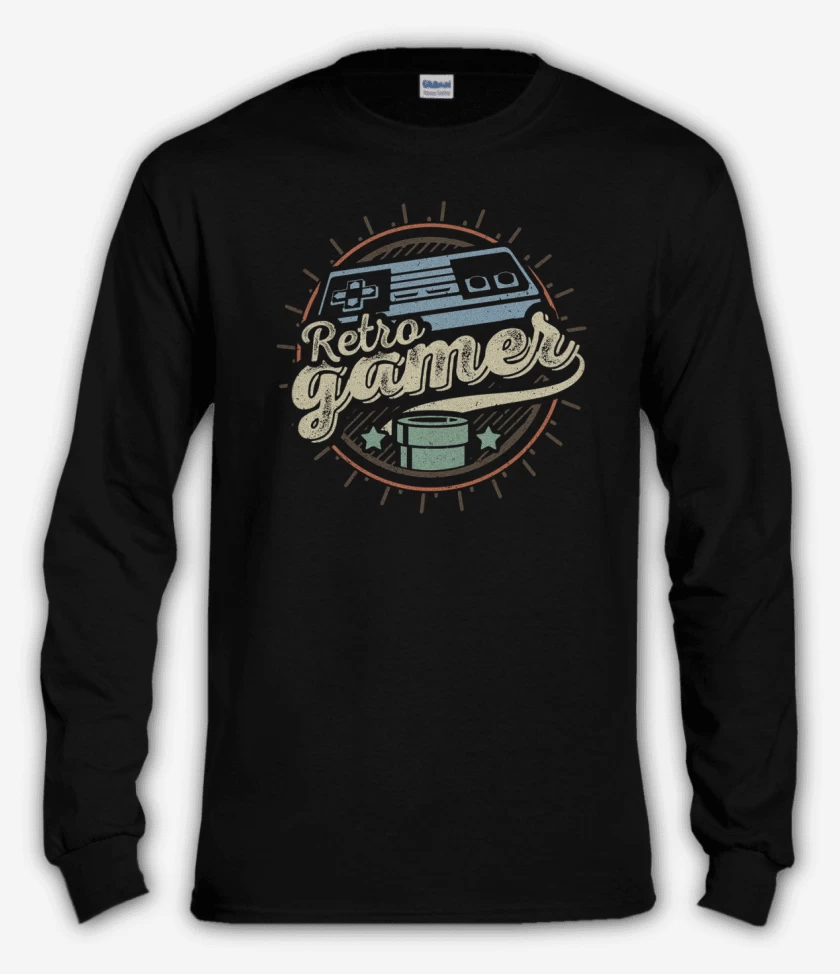Polera manga larga Negro de New Retro gamer