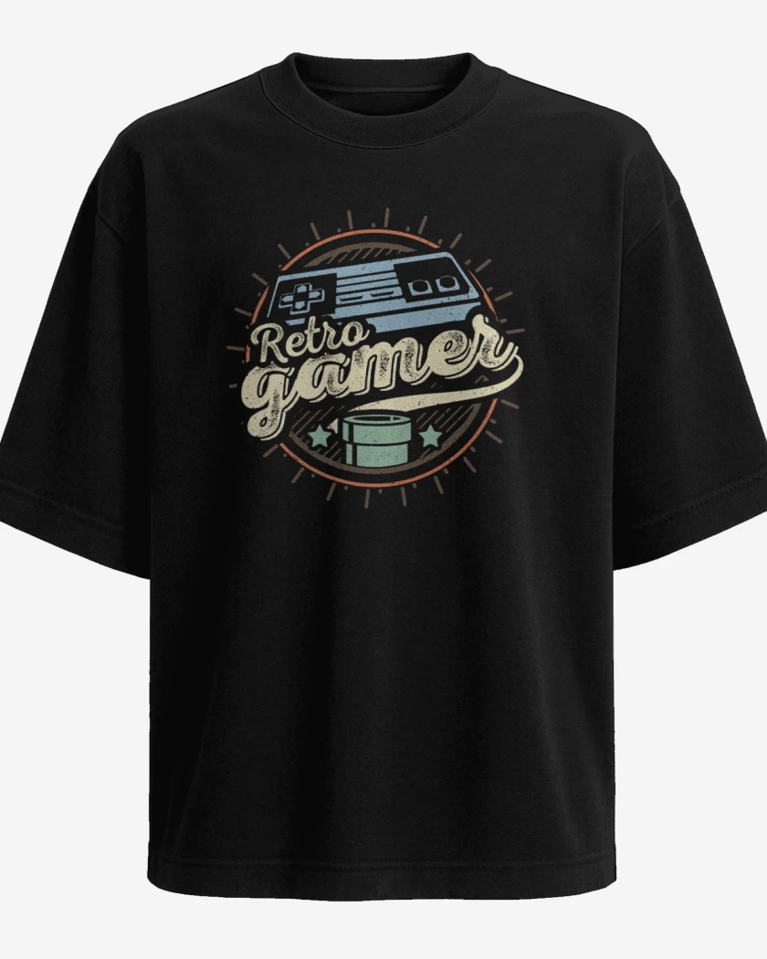 Polera Oversize Negro de New Retro gamer
