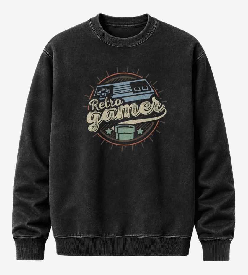 Poleron Polo Acid Wash Negro de New Retro gamer