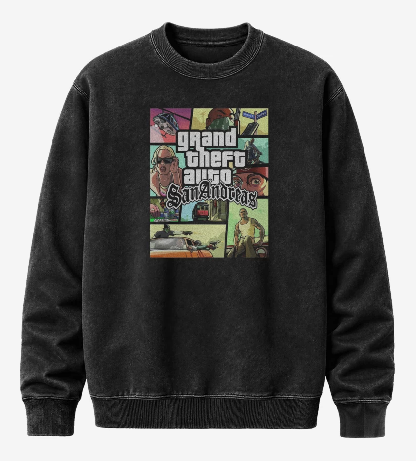 Poleron Polo Acid Wash Negro de GTA San Andreas