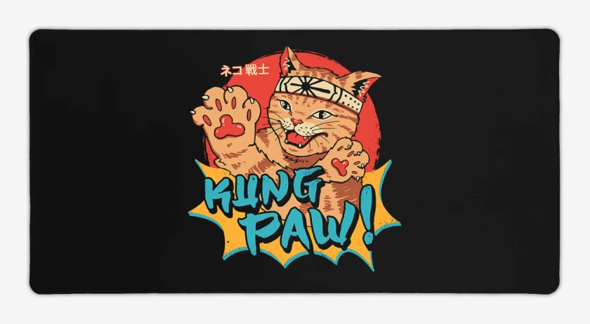 Mouse pad Gamer Negro de Kung paw