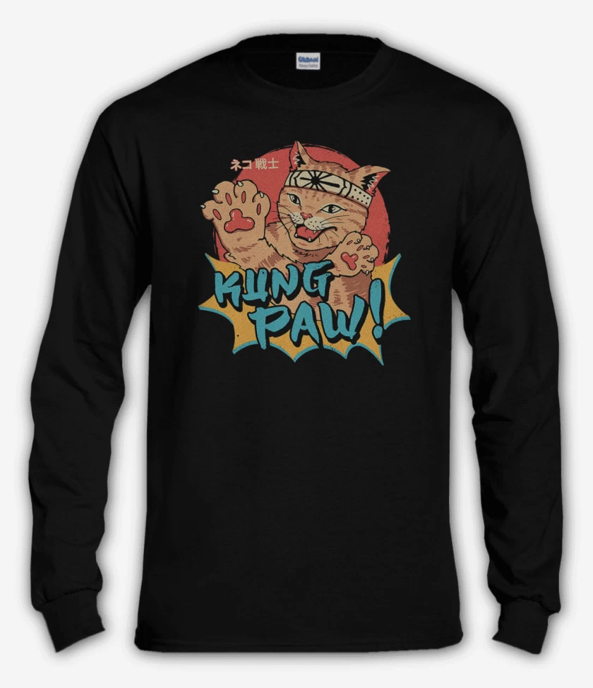 Polera manga larga Negro de Kung paw