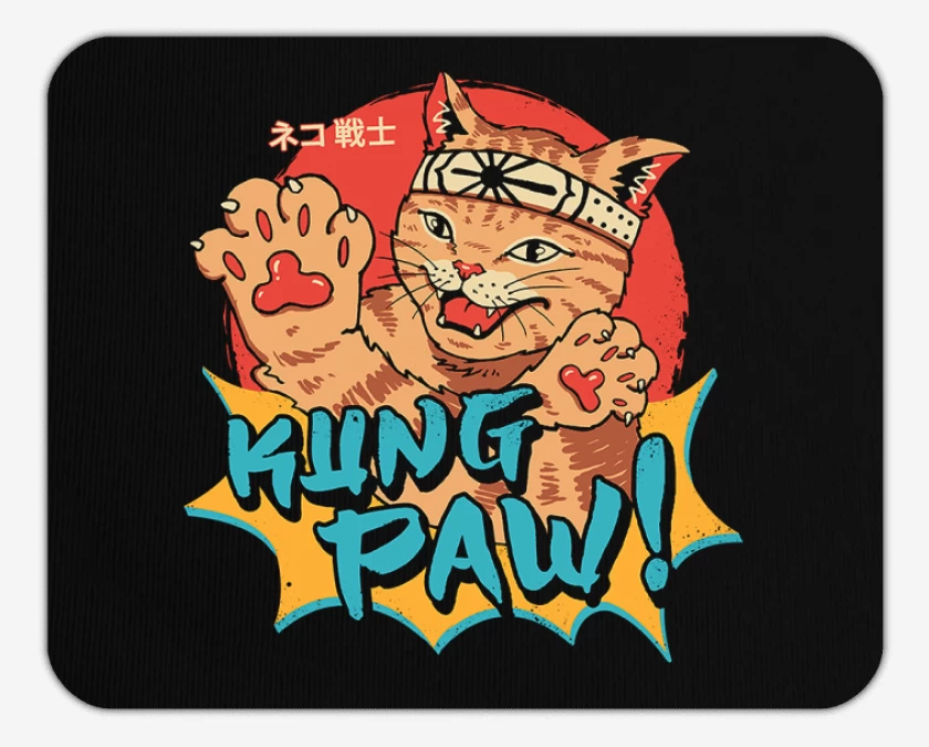 Mousepad Negro de Kung paw