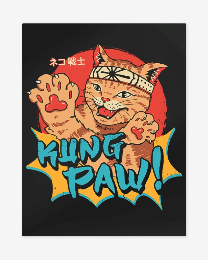 Print metalico Negro de Kung paw
