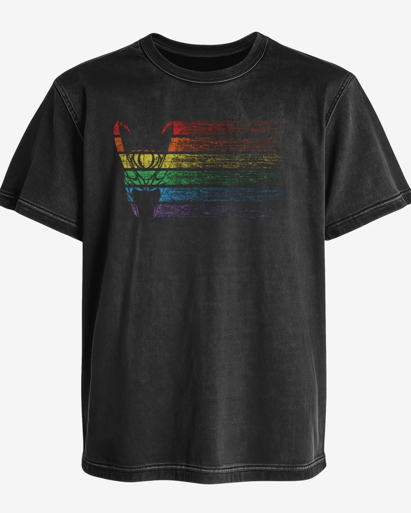 Polera desgastada Negro de Loki colores