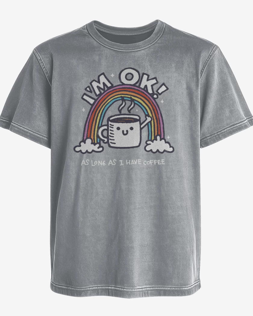 Polera desgastada Gris Melange de im ok coffee