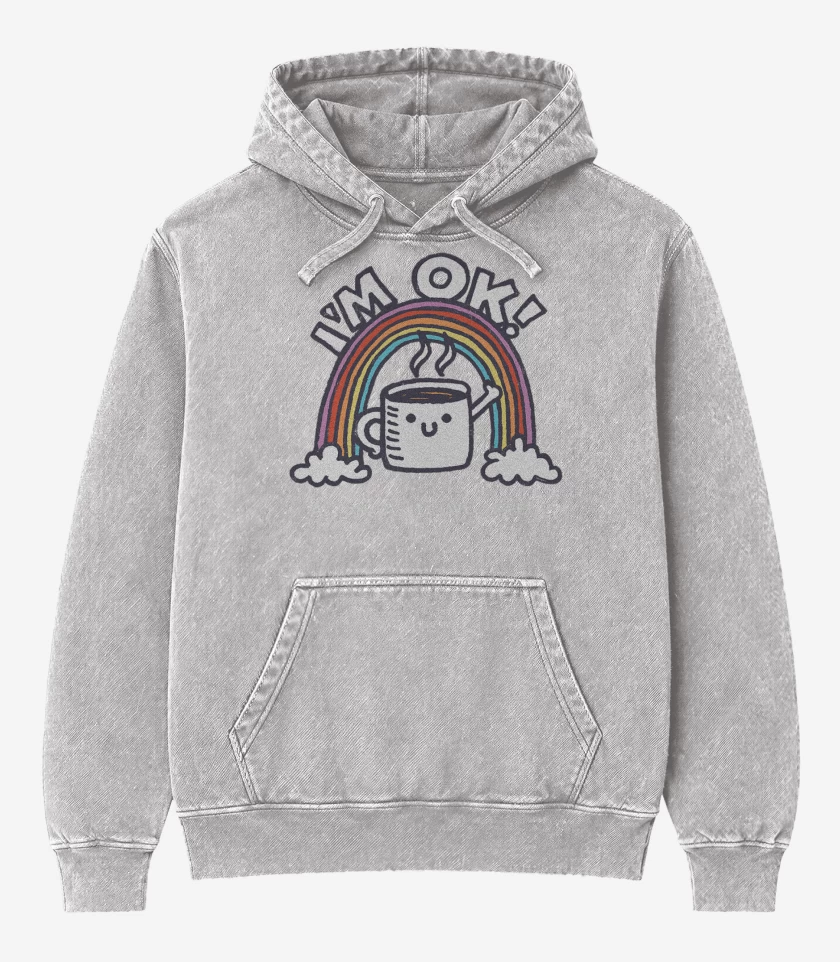 Poleron Canguro Acid Wash Gris Melange de im ok coffee