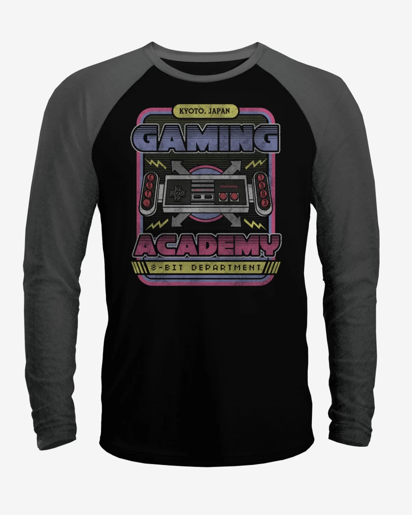 Polera Raglan Negro / Negro Heather de Gaming academy