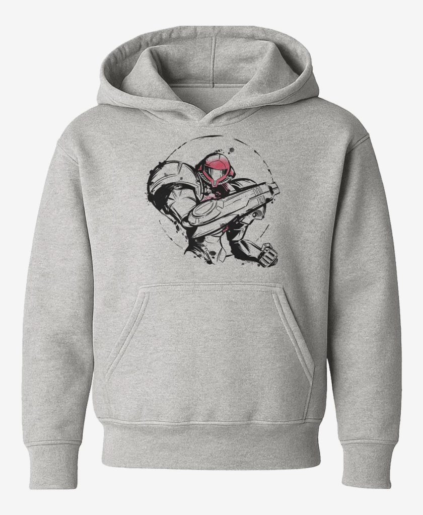 Poleron de niño Gris Melange de samus blanco