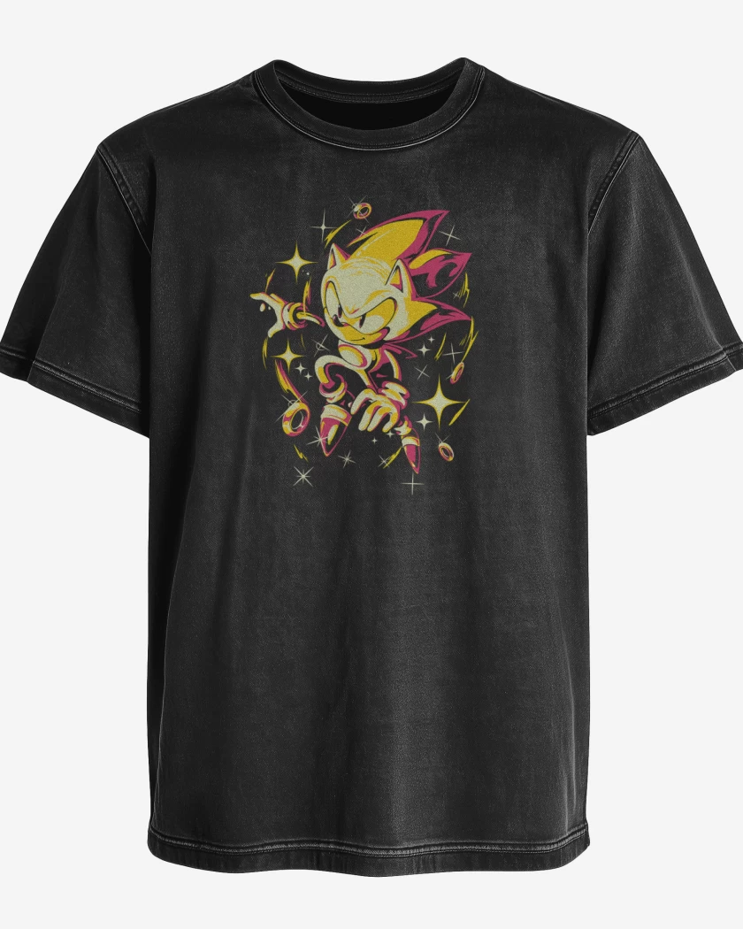 Polera desgastada Negro de Super sonic