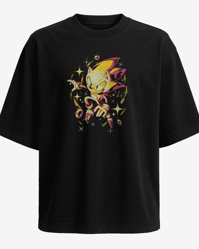 Polera Oversize Negro de Super sonic