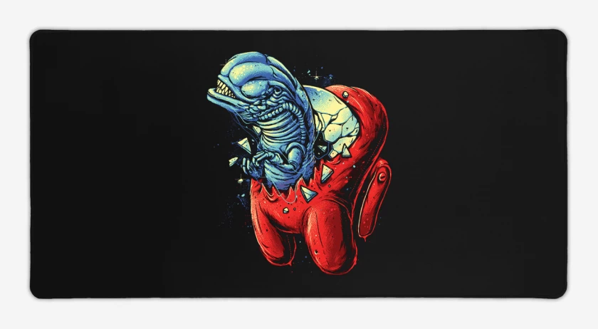 Mouse pad Gamer Negro de Among alien