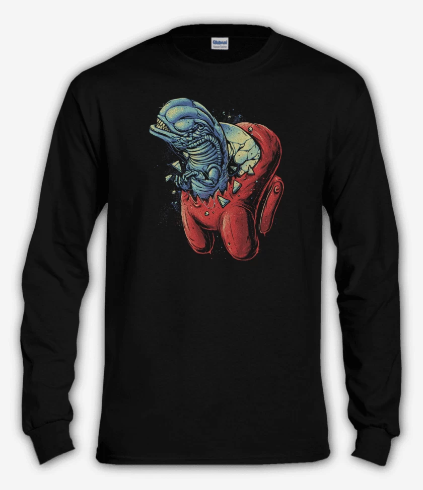 Polera manga larga Negro de Among alien
