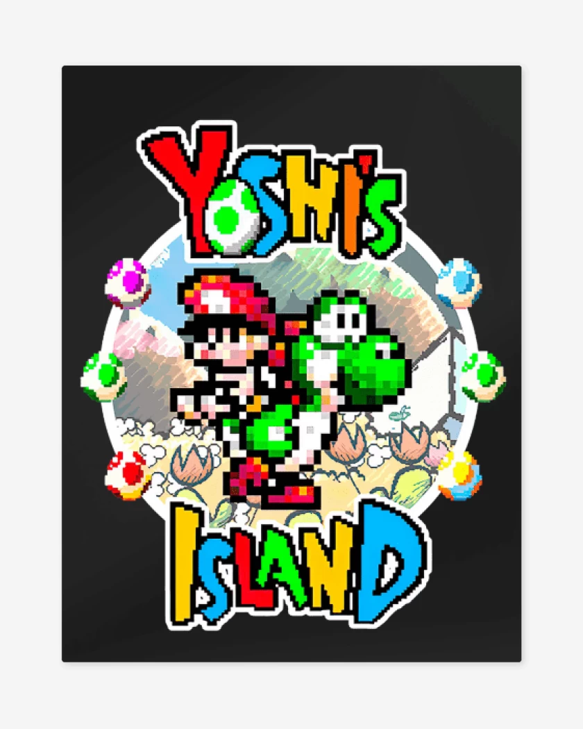 Print metalico Negro de Yoshi Island