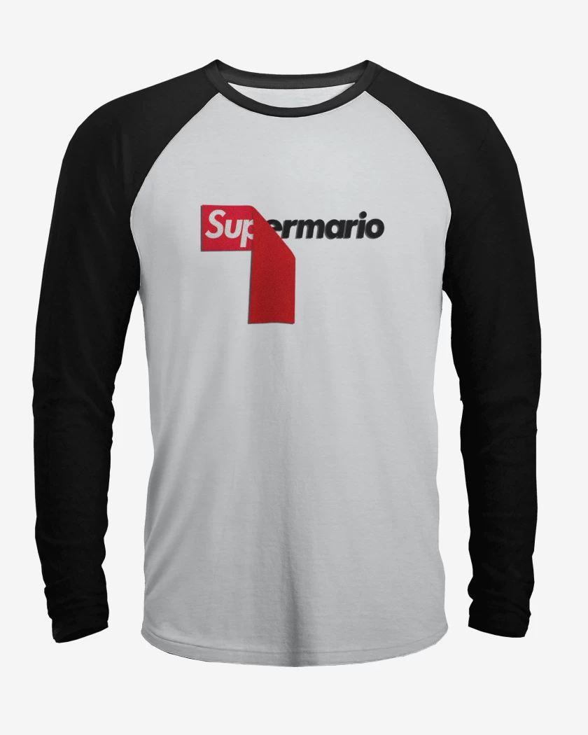 Polera Raglan Blanco / Negro de Suprebigote