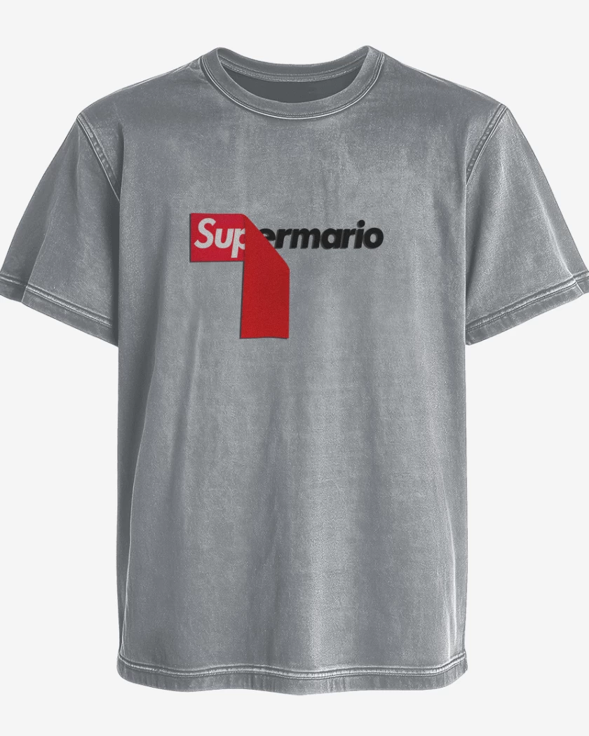 Polera desgastada Gris Melange de Suprebigote
