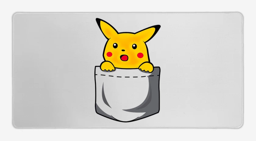 Mouse pad Gamer Blanco de Pikachu de bolsillo