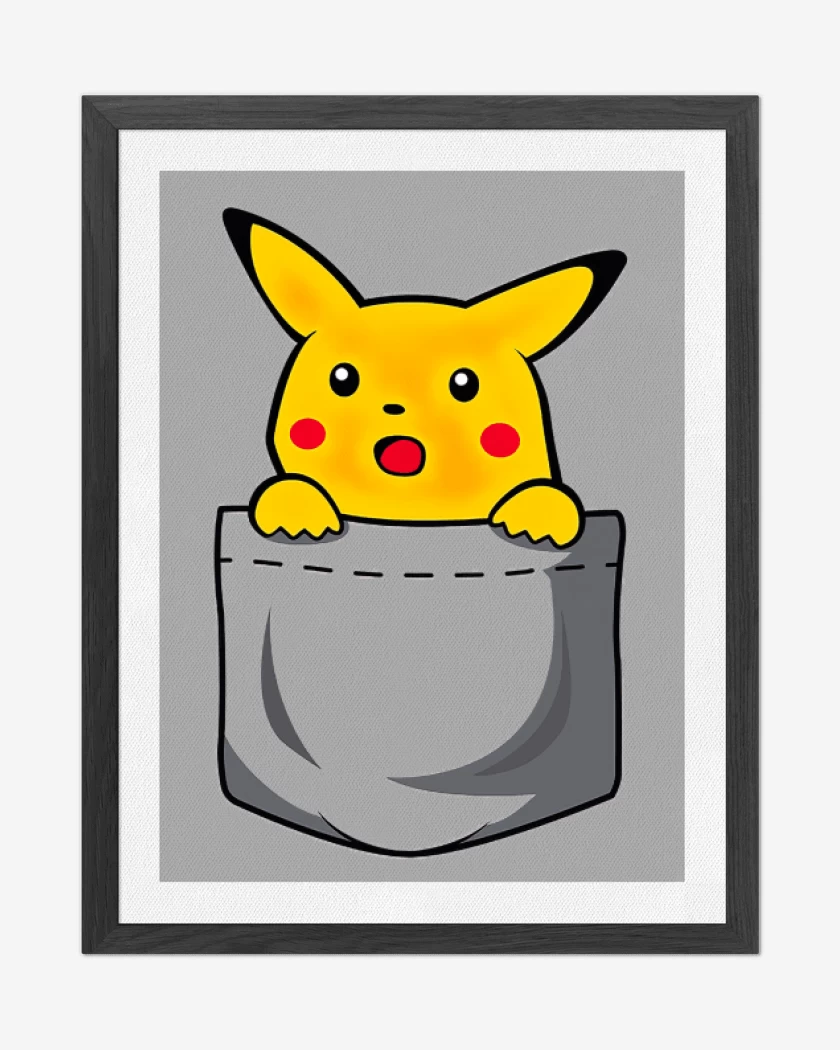 Cuadro decorativo Gris Melange de Pikachu de bolsillo