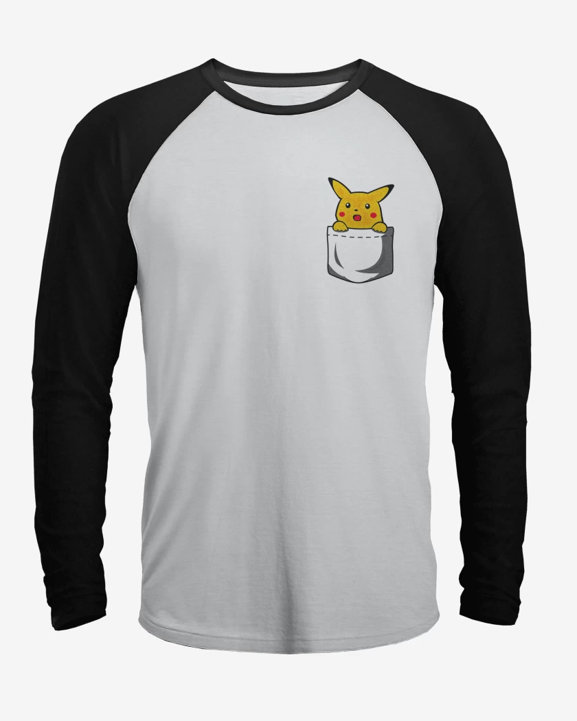 Polera Raglan Pikachu de bolsillo