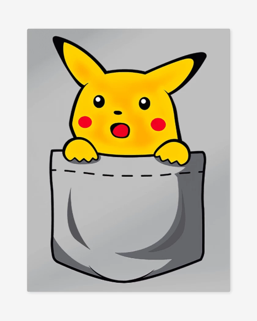 Print metalico Gris Melange de Pikachu de bolsillo
