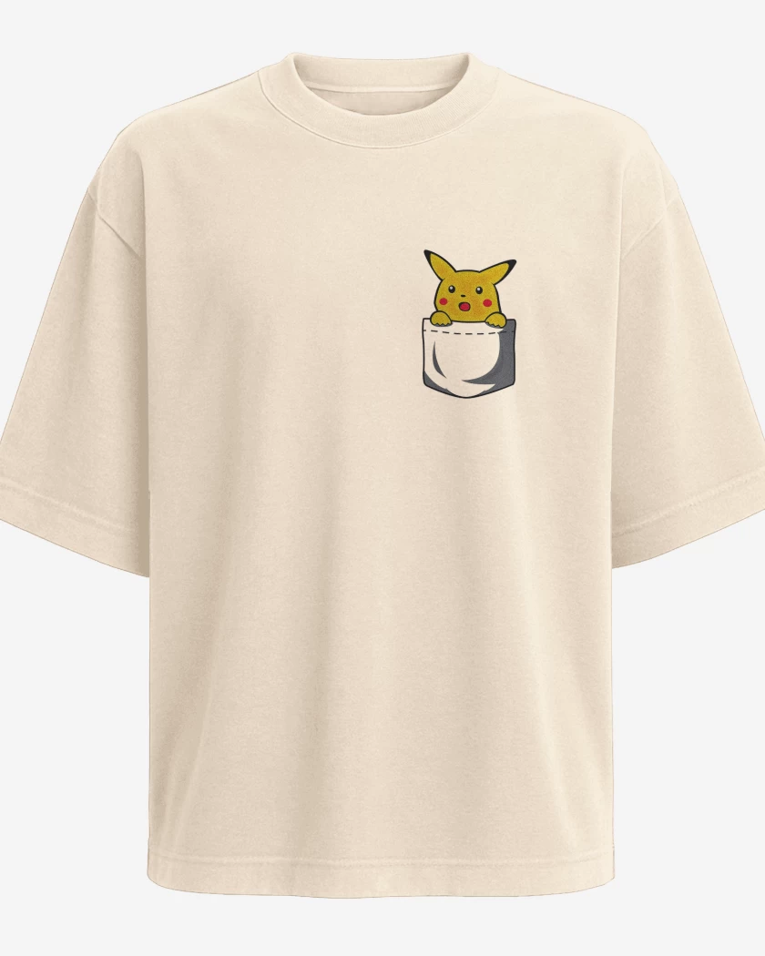 Polera Oversize Pikachu de bolsillo