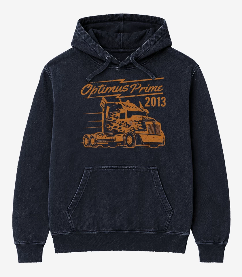 Poleron Canguro Acid Wash Azul Marino de Optimus prime