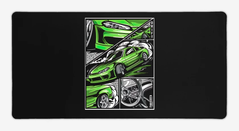 Mouse pad Gamer Negro de Nissan Silvia 