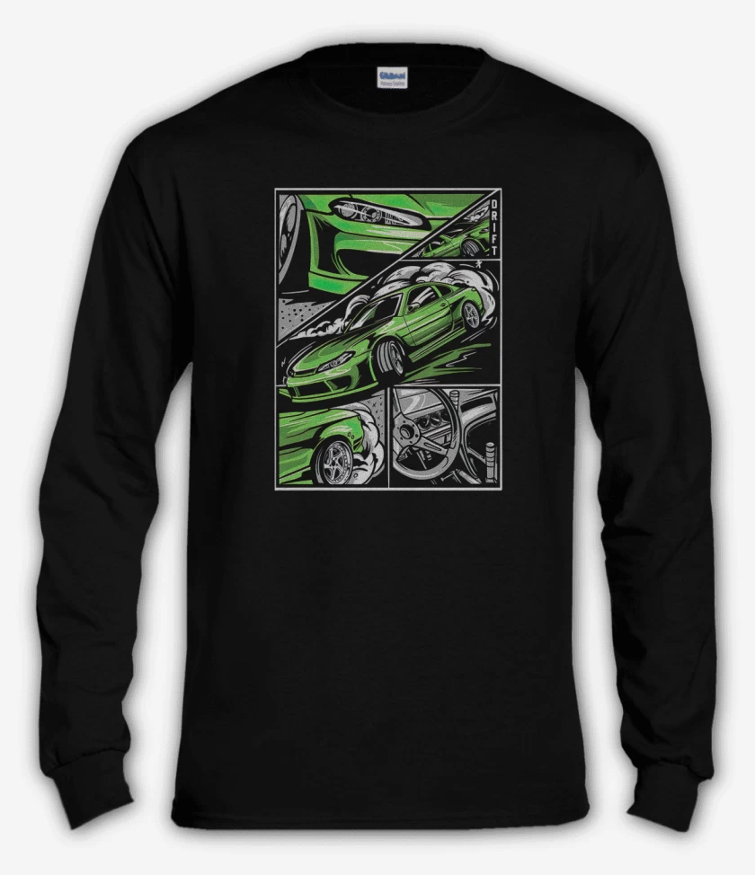 Polera manga larga Negro de Nissan Silvia 