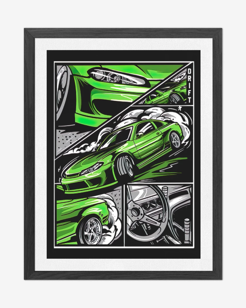 Cuadro decorativo Negro de Nissan Silvia 