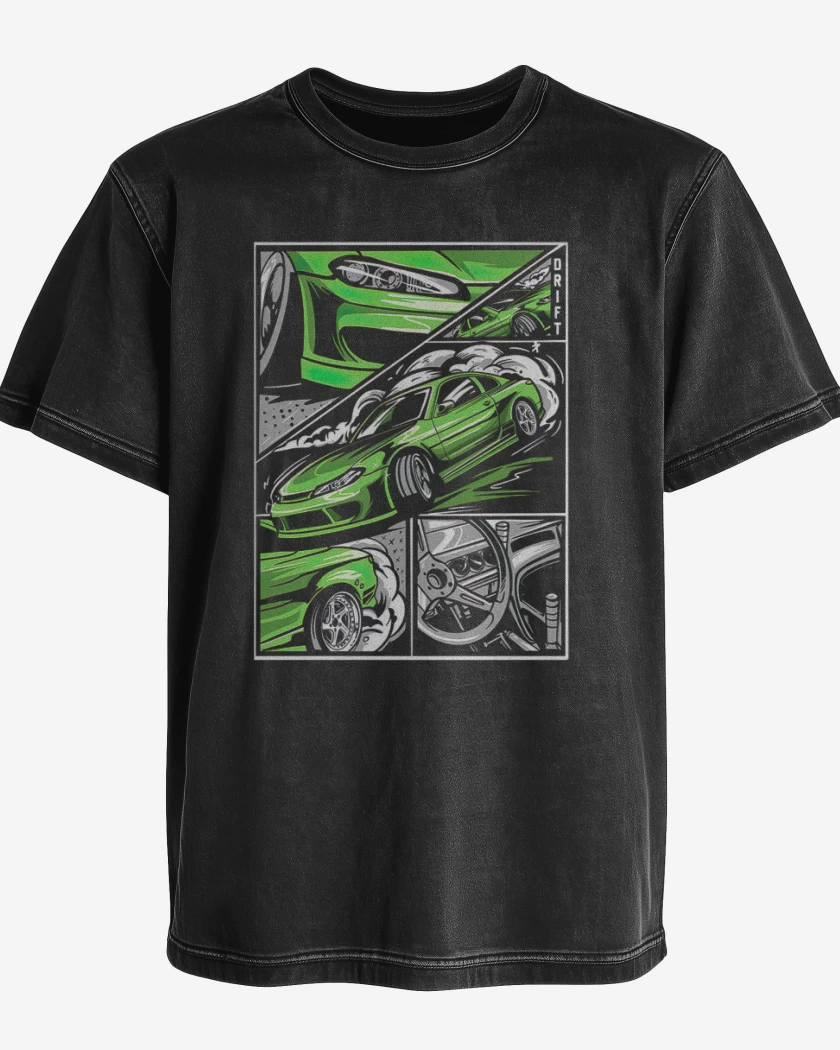 Polera desgastada Negro de Nissan Silvia 