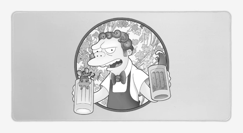 Mouse pad Gamer Blanco de Moes black and white