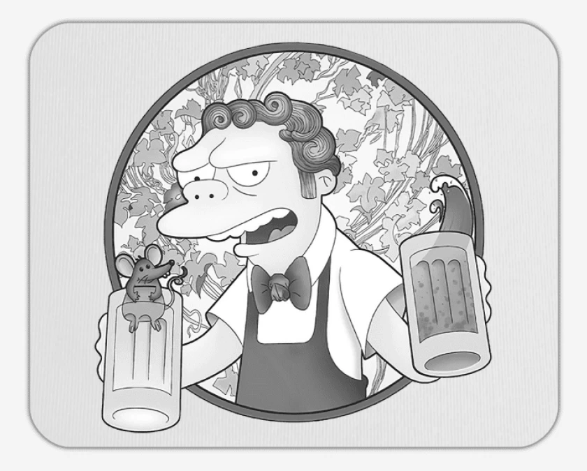 Mousepad Moes black and white