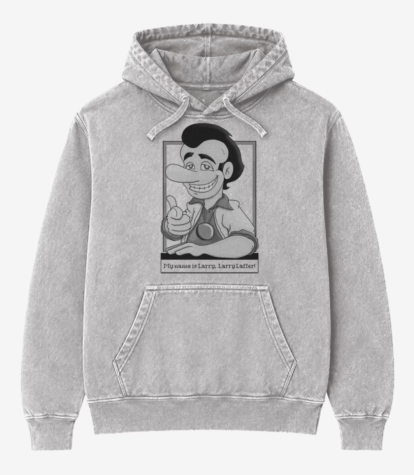 Poleron Canguro Acid Wash Gris Melange de Larry laffer