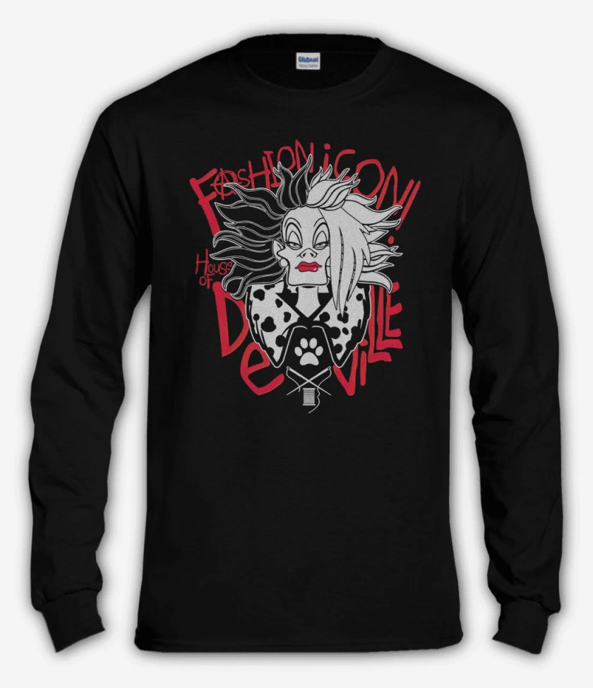 Polera manga larga Negro de La Cruela