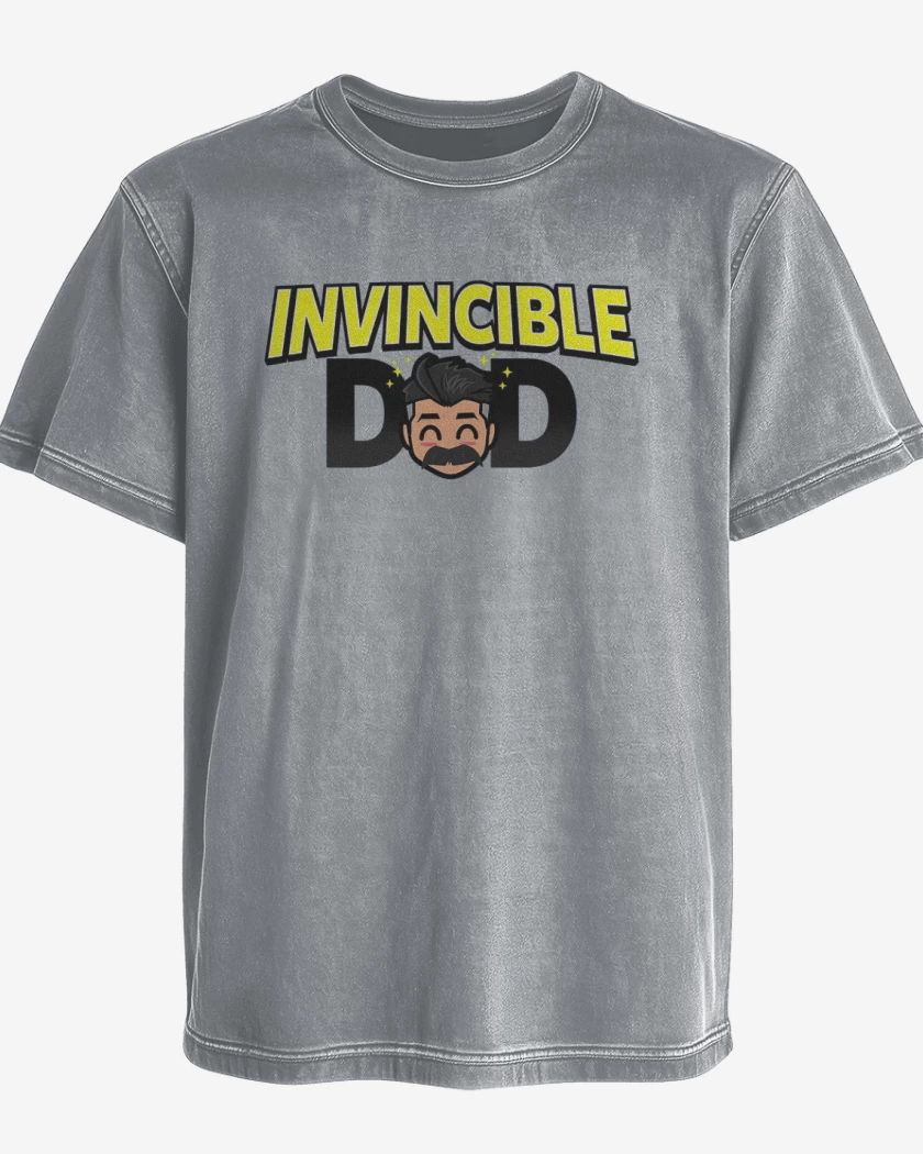 Polera desgastada Gris Melange de Invincible dad