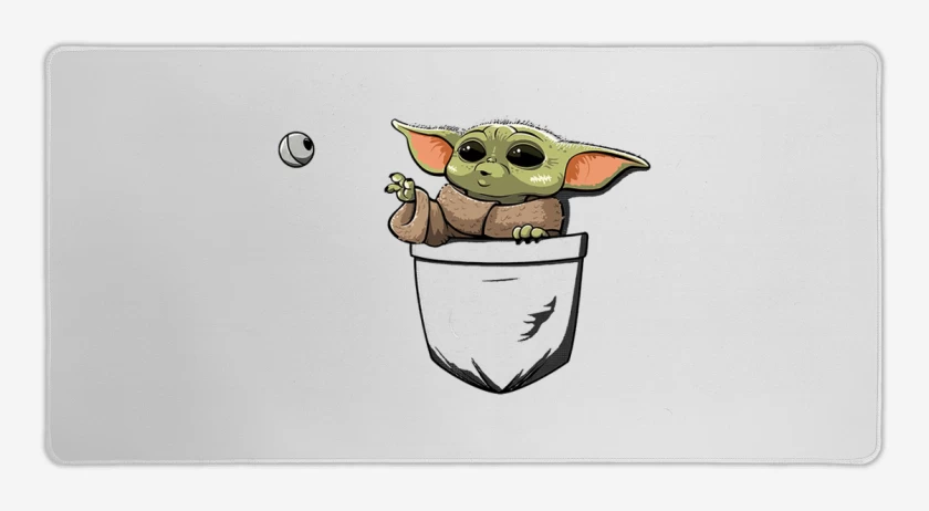 Mouse pad Gamer Blanco de Grogu de bolsillo