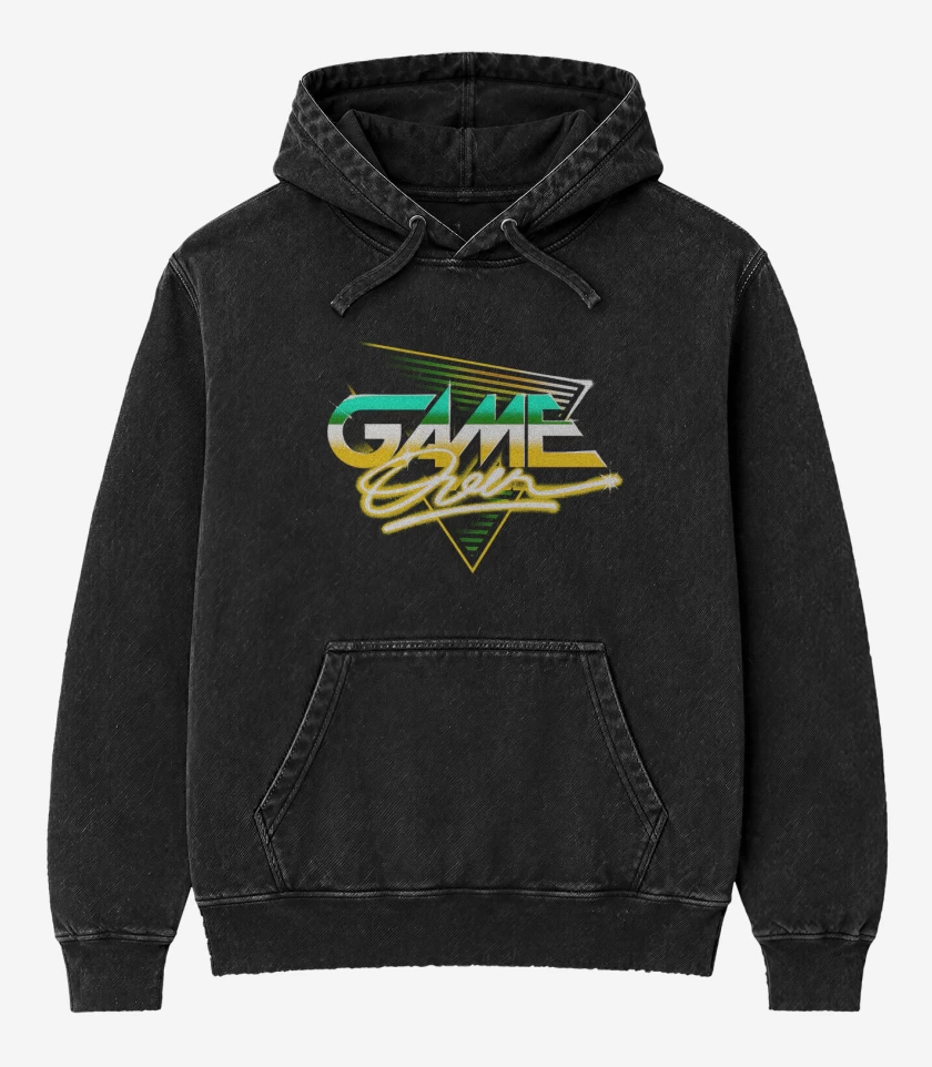 Poleron Canguro Acid Wash Negro de Game oveer