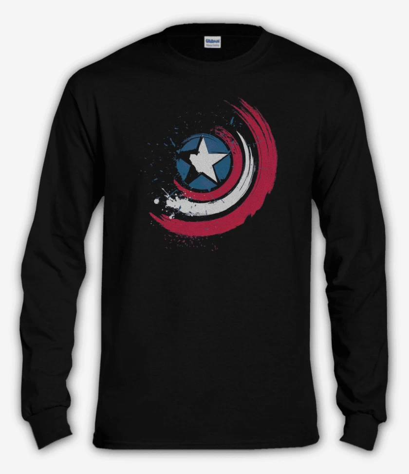 Polera manga larga Negro de Escudo de america