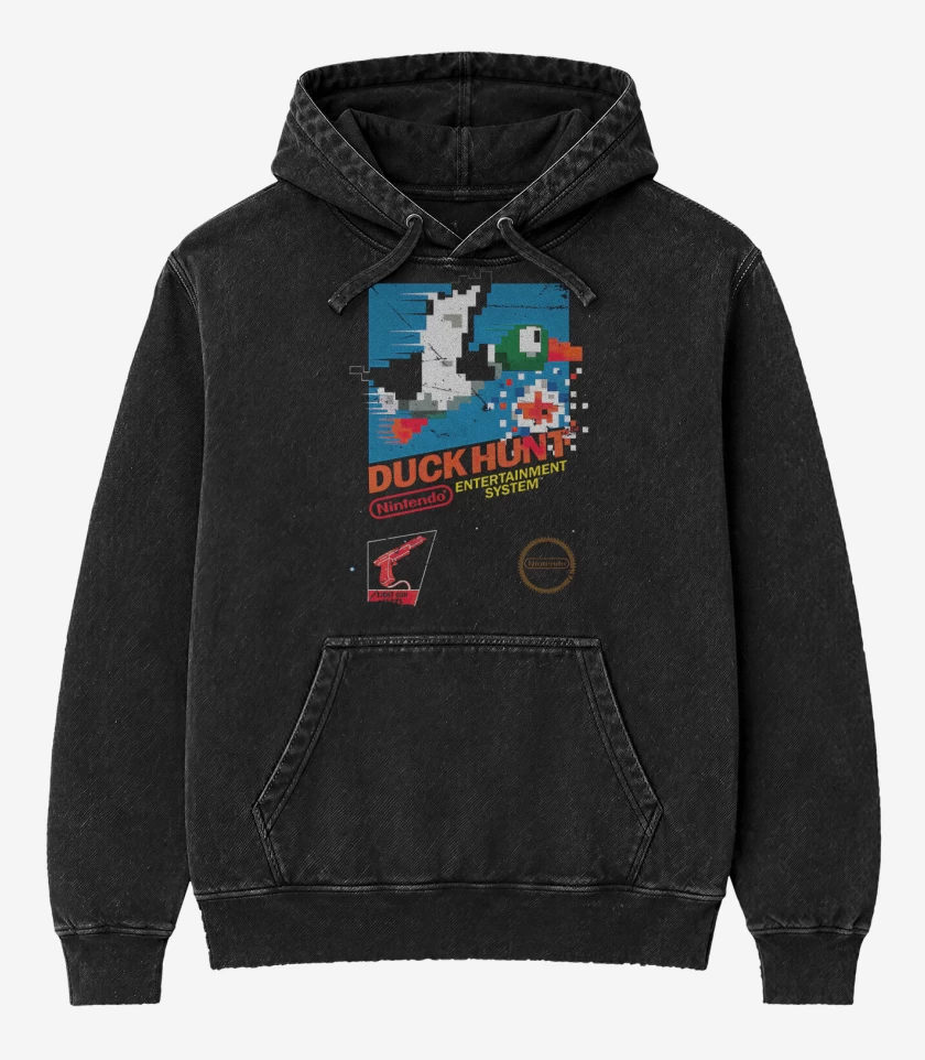 Poleron Canguro Acid Wash Negro de Duck snes