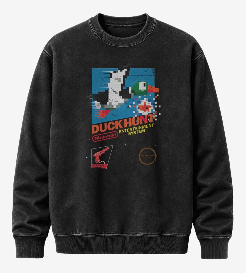 Poleron Polo Acid Wash Negro de Duck snes
