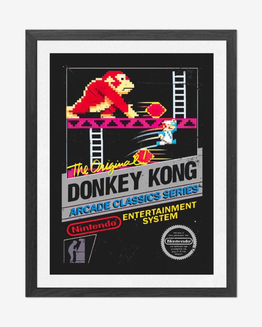 Cuadro decorativo Negro de Donkey kong nes