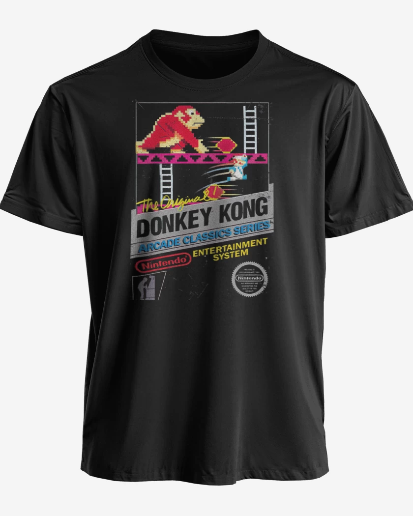 Polera premium Negro de Donkey kong nes