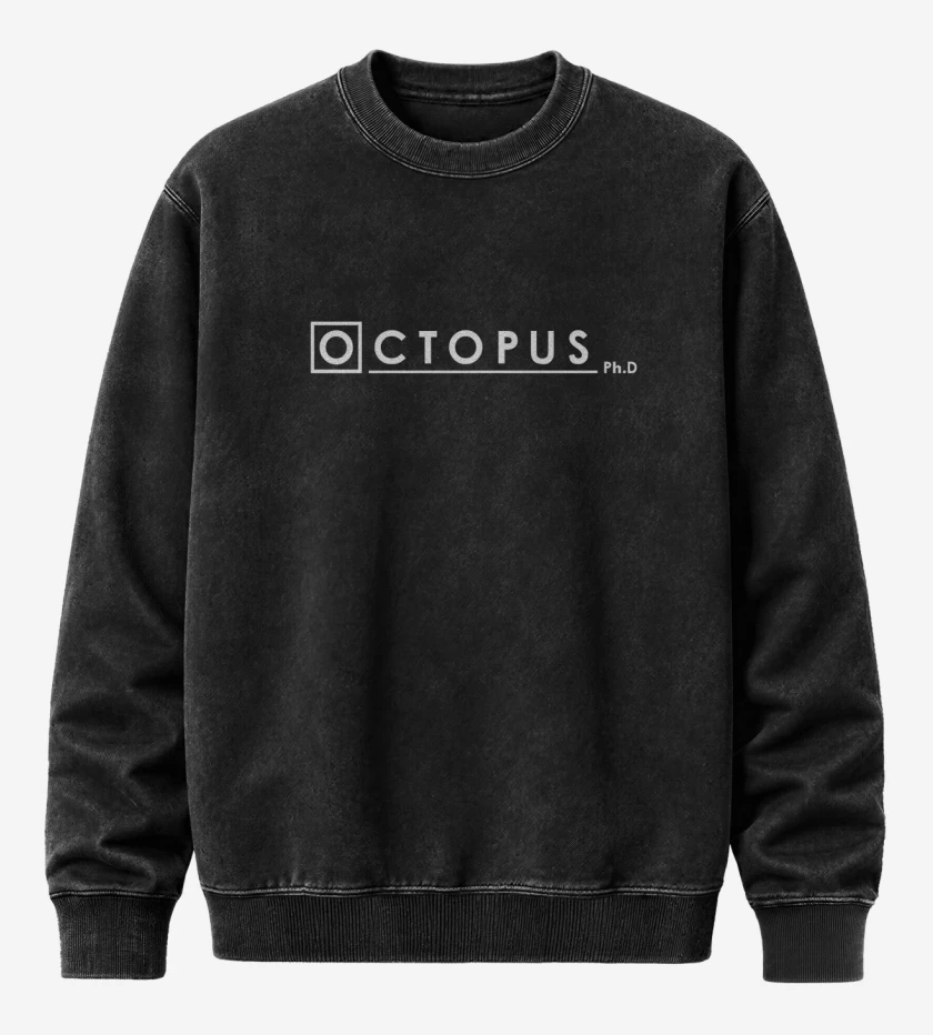 Poleron Polo Acid Wash Negro de Doctor octopus 1