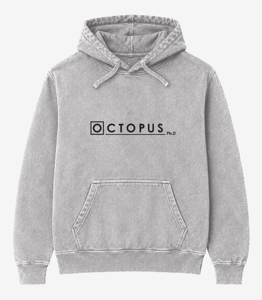 Poleron Canguro Acid Wash Gris Melange de doctor octopus 2