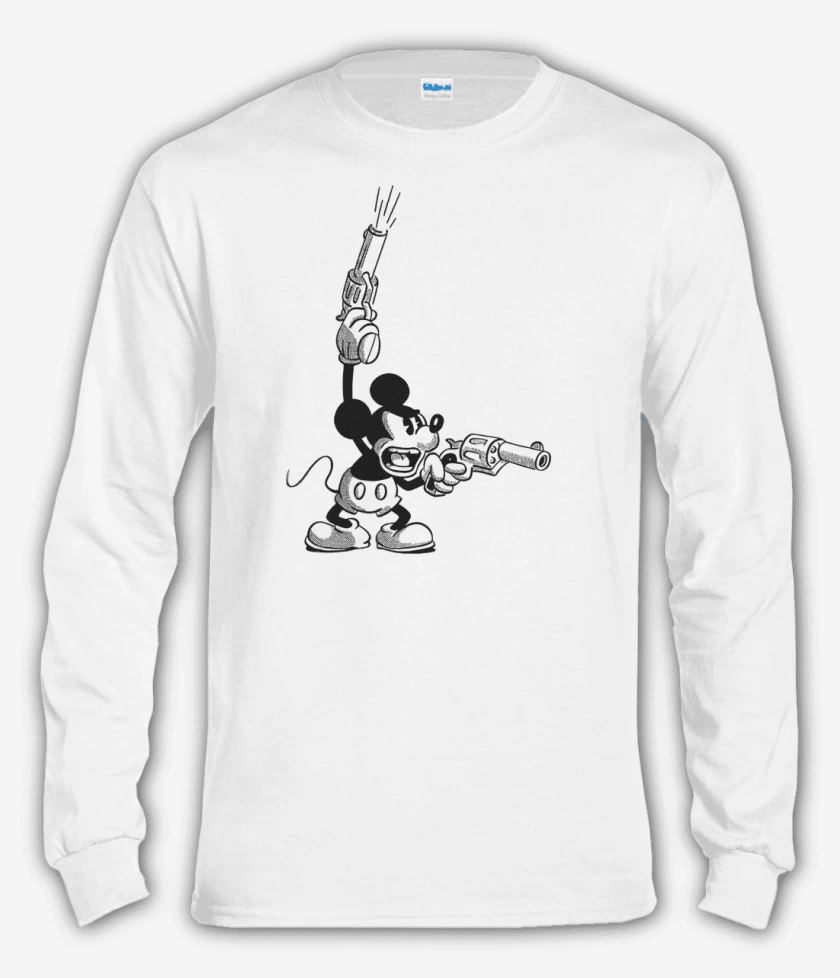 Polera manga larga Blanco de Crazy mickey