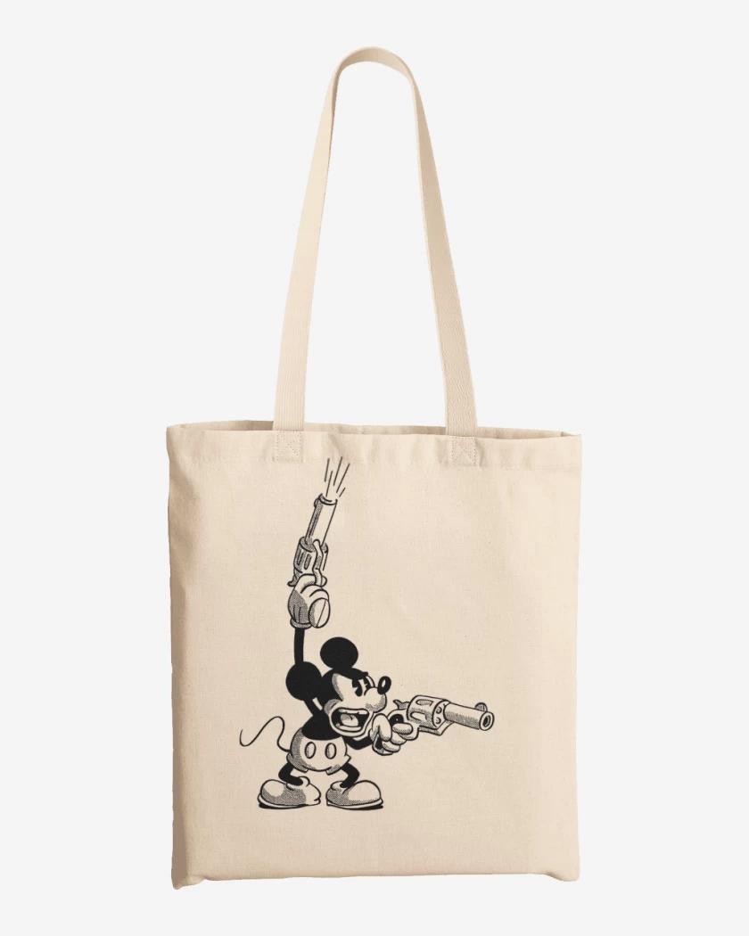 Totebag Blanco de Crazy mickey