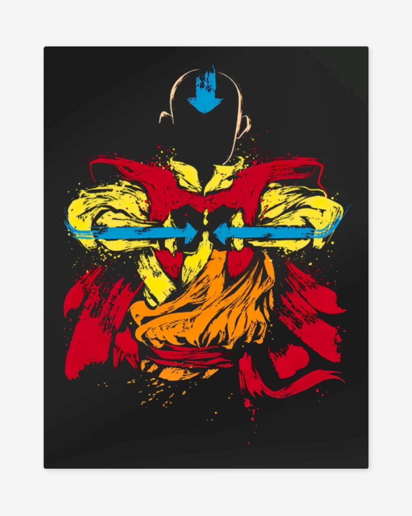 Print metalico Negro de Aang del aire