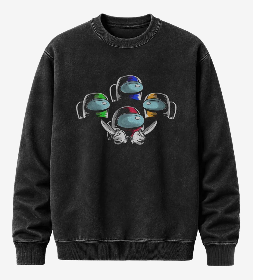 Poleron Polo Acid Wash Negro de Among rhapsody